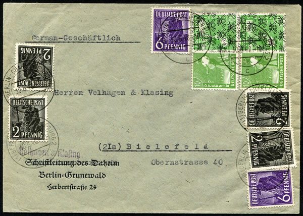 Pli mixte Berlin-Ouest vers zone britannique