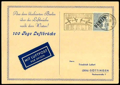 carte commemorative des 100 jours du blocus