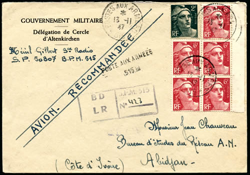 Lettre recommandée du BPM 515 avec differente griffe de recommandation