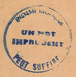 Cachet de propagande militaire "Pour Trahir un mot imprudent peut suffire"