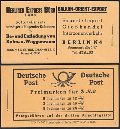 Carnet des timbres du Kontrollrat