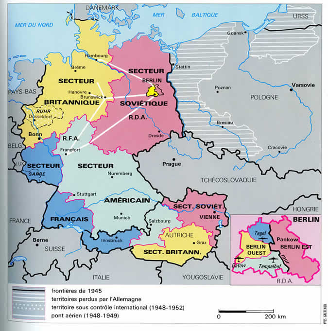 Carte des zones d'occupation