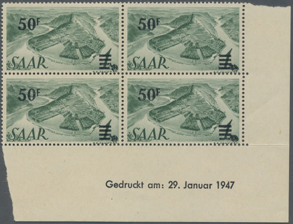 Coin daté 50F sur 1Mark Sarre 1er tirage