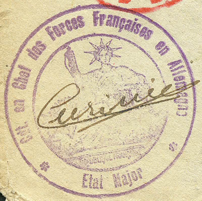 Cachet déesse assise Commandant en Chef