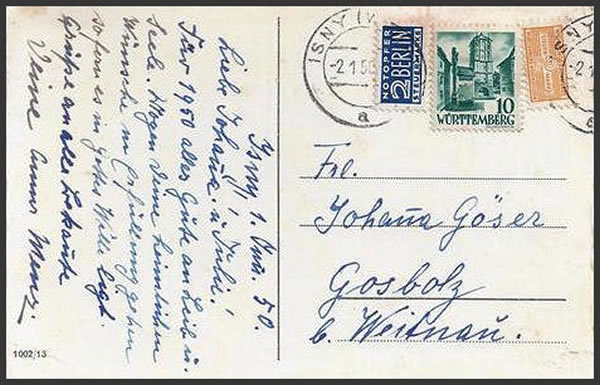 Lettre avec un ancien et un nouveau timbre fiscal