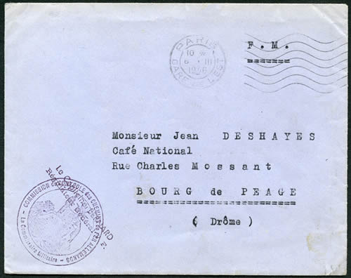 Contrôle des chemins de fer allemands pour le gouvernement militaire