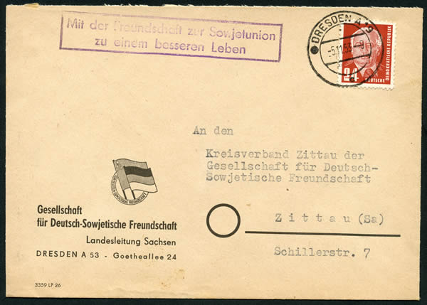 Griffe avec l'amitié de l'union soviétique pour une meilleure vie