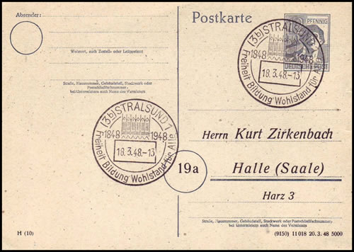 Centenaire Révolution de 1848 Stralsund