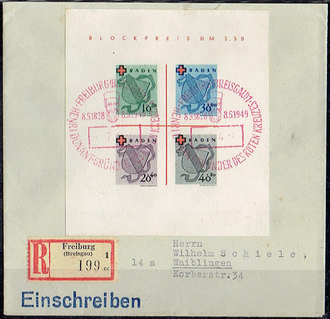 Bloc Bade avec oblitération spéciale Henri Dunant