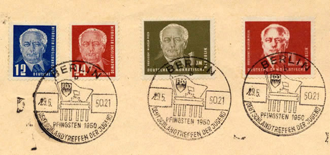 Oblitération rencontre de la jeunesse mai 1950