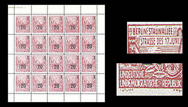 Feuille de timbres de propagande