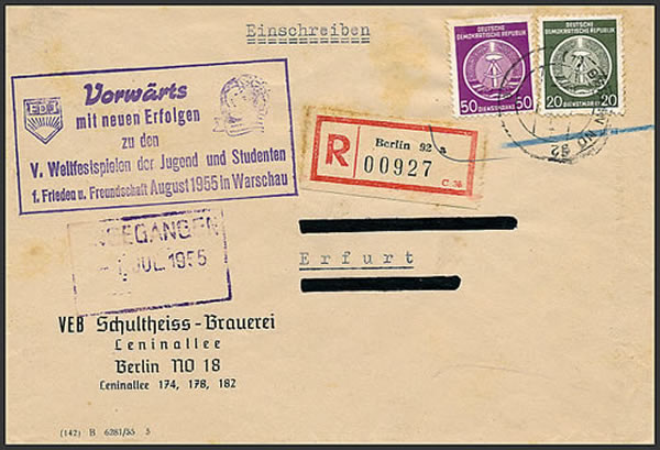 Griffe de Berlin pour les jeux de Varsovie 1955