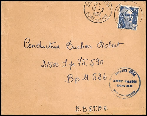 Lettre BPM 426 avec griffe pour trahir un mot peut suffire