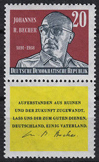 Timbre avec tab consacré à J R Becher