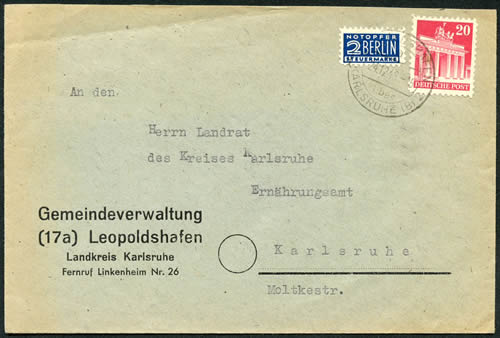 Lettre locale avec vignette NOTOPFER 