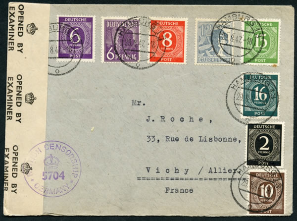 Affranchissement mixte avec les deux séries du Kontrollrat