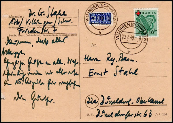 Timbre Croix-Rouge de Bade sur CP au tarif