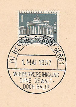 Oblitération Réunification sans violence 1957