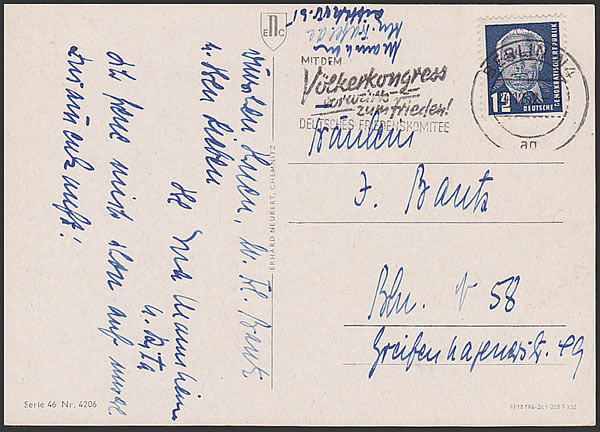 CP avec OMEC Congrès du peuple 1952