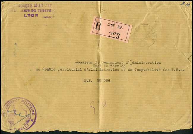 Lettre administrative avec cachet d'arrivée roulette 510