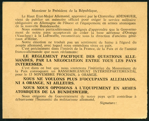 Petition contre le service militaire allemand