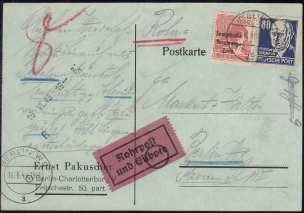 Courrier pneumatique berlin-Est