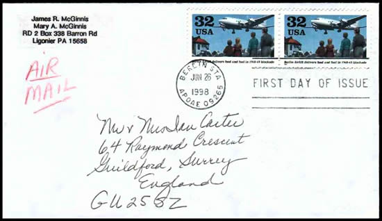 Pont aérien Oblitération APO Berlin