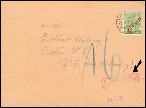 Guerre postale timbres en DM refoulés