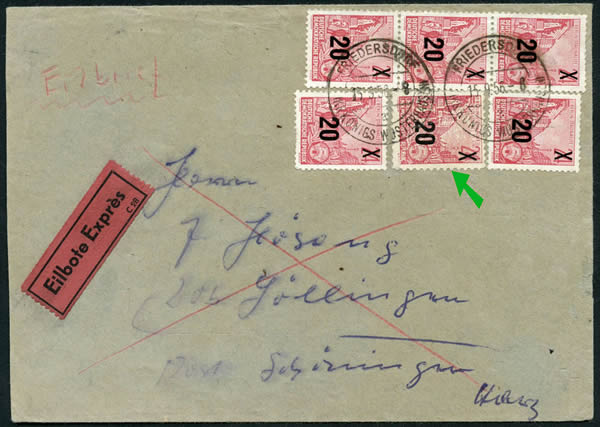 Timbre de propagande anti RDA sur lettre