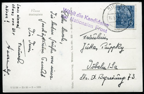 Griffe pour l'élection de 1954 en RDA