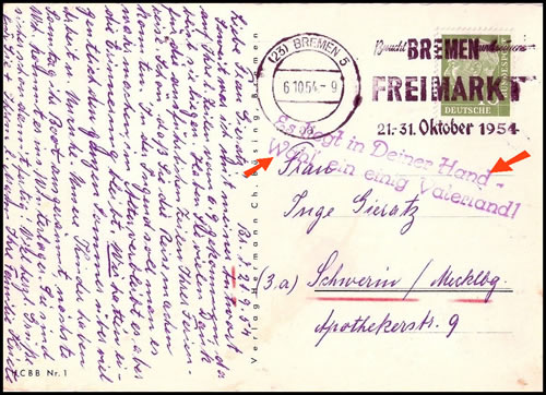 Griffe de propagande pour les élections de 1954 en RDA