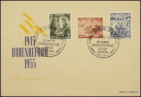 FDC 10ème anniversaire de la réforme agraire en RDA