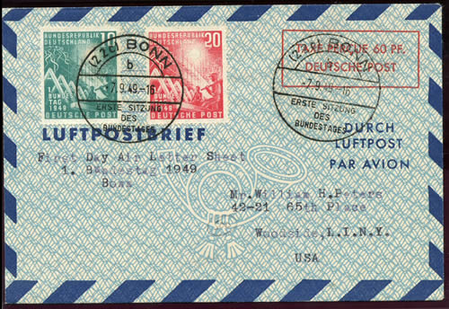 Oblitération temporaire 1ère réunion du Bundestag