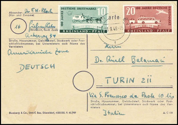 CP de Rhenanie pour l'Italie sans Notopfer