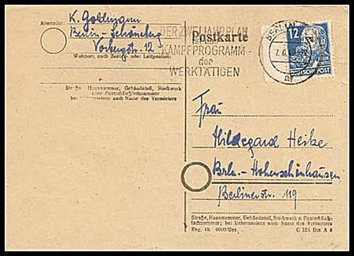 Carte postale qui a transité par un service de passeurs