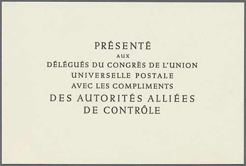 carnet UPU page de garde