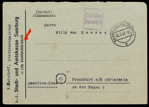 Lettre de sarreburg-Saar 07-47