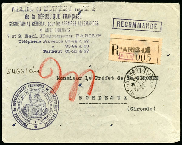 lettre du secrétariat aux affaires allemandes et autrichiennes