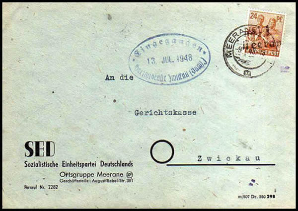 Lettre à entête imprimée du SED