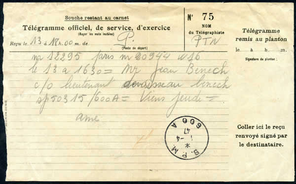 BPM 600A sur télégramme