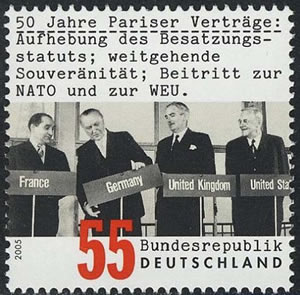 timbre pour le 50e anniversaire de l'entrée de la RFA dans l'UEO