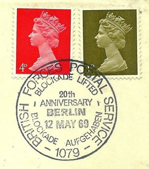 20ème anniversaire de la fin du blocus oblitération britannisue