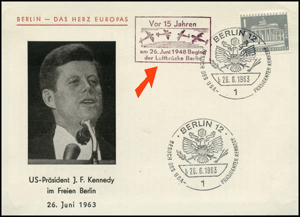 Visite kennedy à berlin pour le 15ème anniversaire du pont aérien