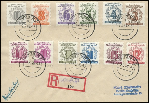 Série Volkssolidarität leipzig sur lettre recommandée