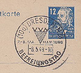 réunion VVn Hamburg-oblitération de Dresde