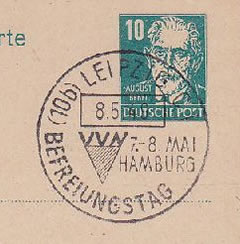 reunion du VVn à hamburg oblitération de Leipzig