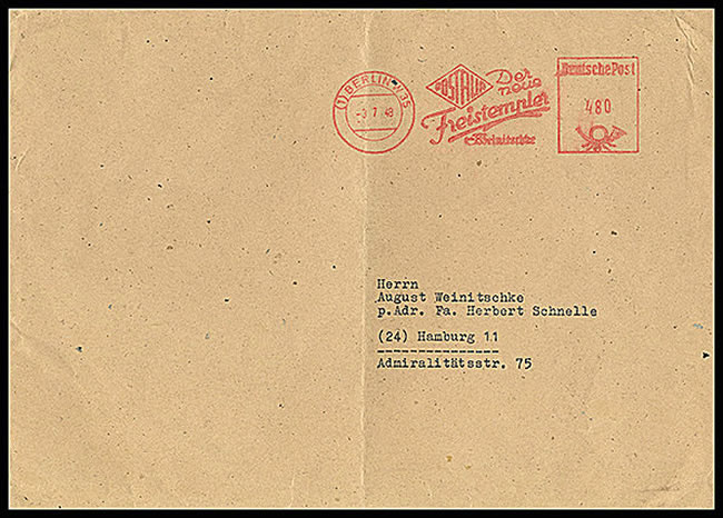 Affranchissement au décuple par EMA berlin-Ouest vers Trizone