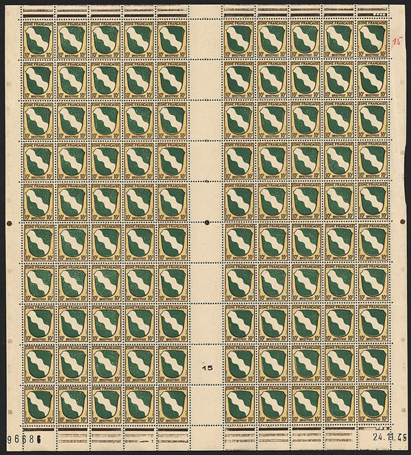 Feuille complète du 10Pf