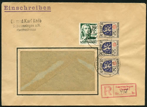 Affranchissement mixte ZOF et Württemberg