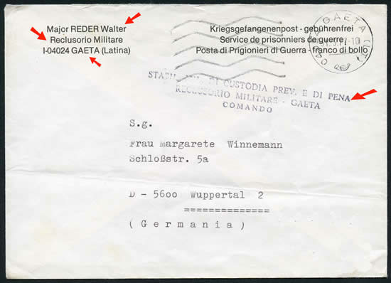 Lettre du Major Reder